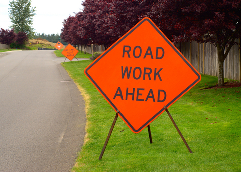 signs road construction three zone safety sign