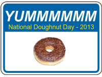 national doughnut day sign