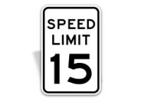 speed limit 15 mph sign