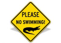 Please No Swimming Sign