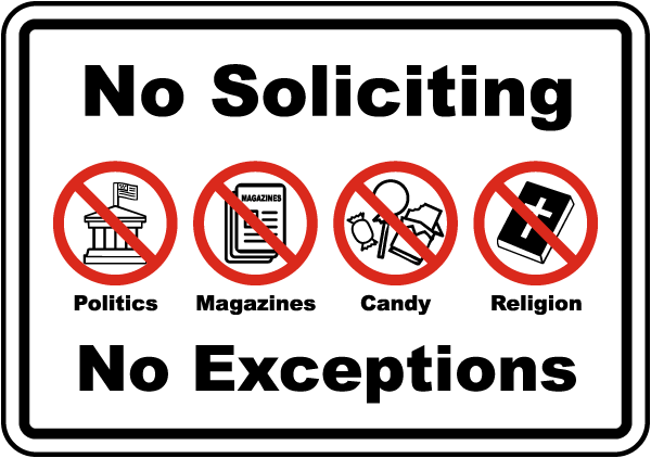No Soliciting Signs | Facility Signs