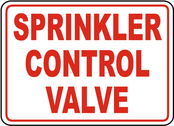 Sprinkler Control Valve Sign