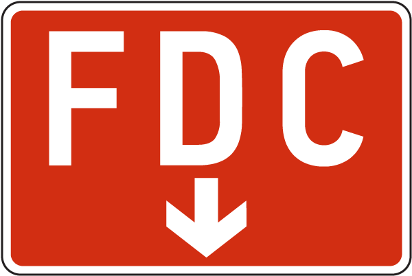 FDC Sign with down arrow