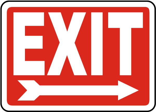 Exit Sign with right arrow
