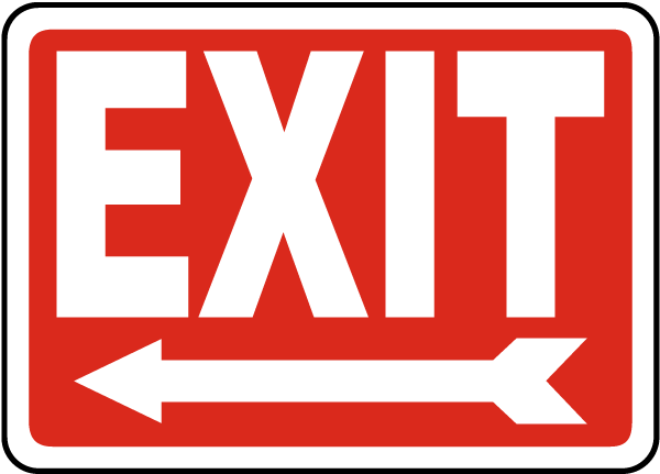Exit Sign with left arrow