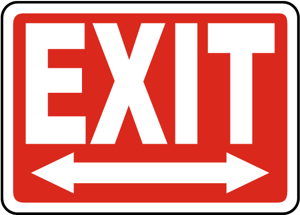 Exit Sign with double arrow 
