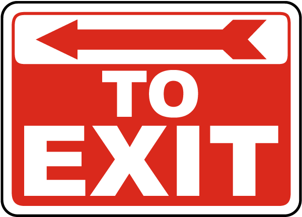 To Exit Sign with left arrow