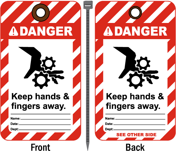 Danger Keep hands & fingers away Tag