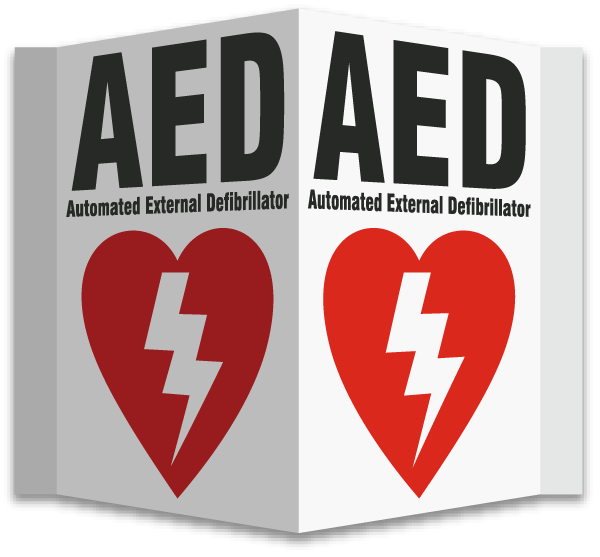 AED Automated External Defibrillator Sign