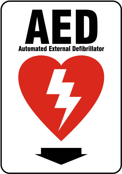 AED Automated External Defibrillator Sign