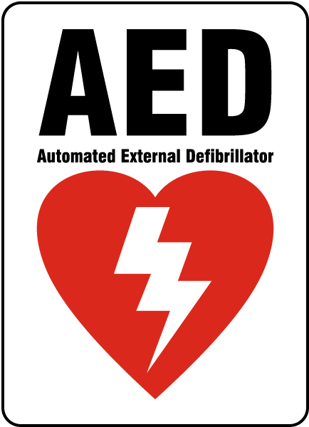 AED Automated External Defibrillator Sign