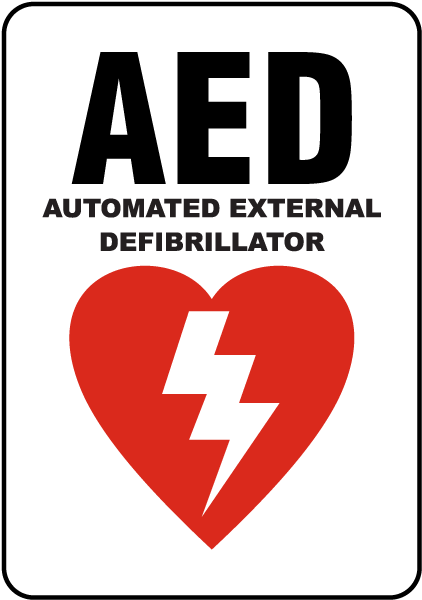 AED Automated External Defibrillator Sign