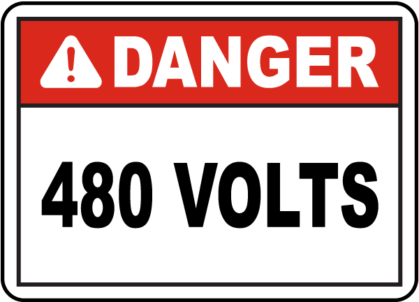 Danger 480 Volts sign