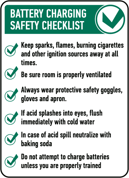 Battery Charging Safety Checklist