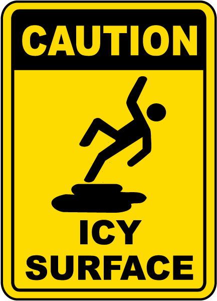 Caution Icy Surface Sign