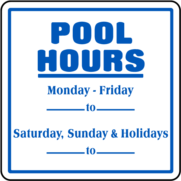 Pool Signs - Recreation Area Signs, Swimming and Pool Signs, F6921