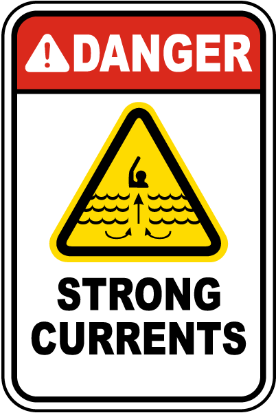 Danger Strong Currents sign