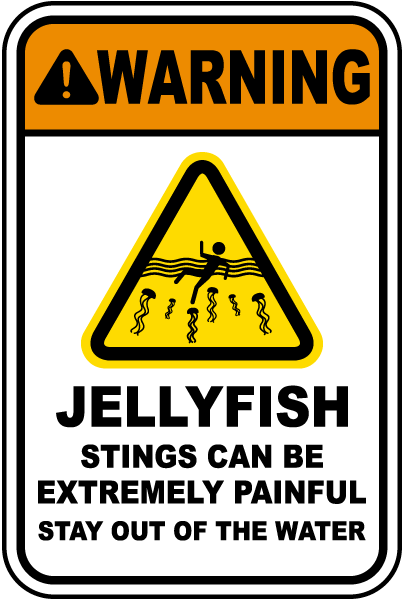 Warning Jellyfish Stings Can Be Extremely Painful sign