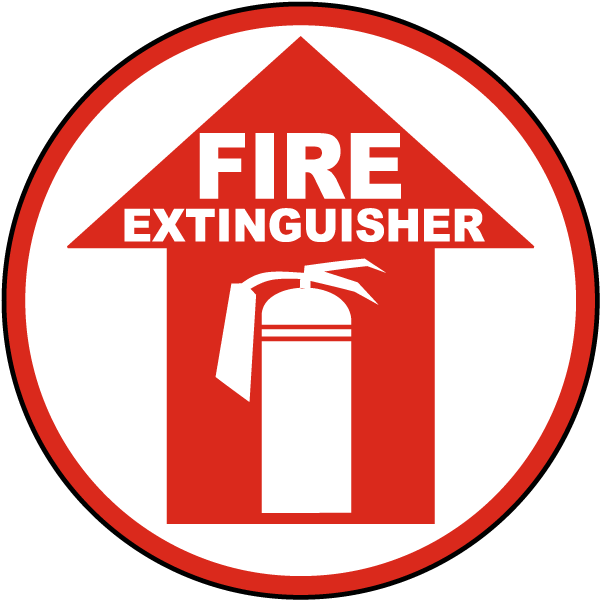 Fire Extinguisher Floor Marker with arrow