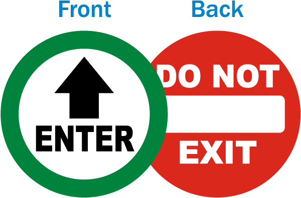 Enter - Do Not Exit Clear Door Label
