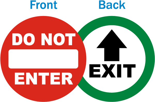 Do Not Enter - Exit Clear Door Label