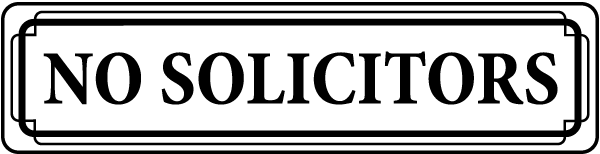 No Solicitors Door Label