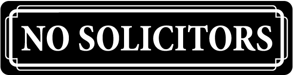 No Solicitors Door Label