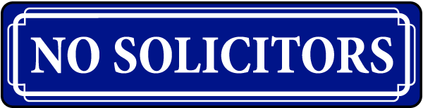 No Solicitors Door Label