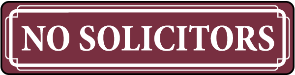No Solicitors Door Label