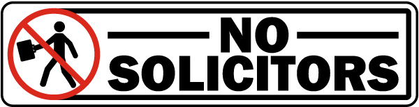 No Solicitors Door Label