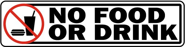 No Food Or Drink Door Label
