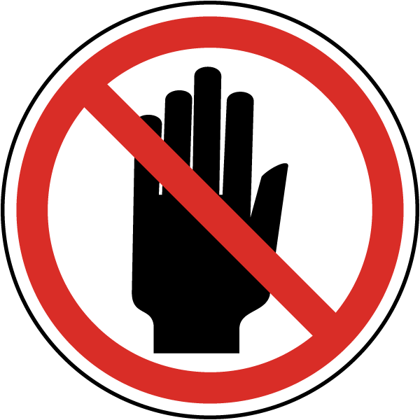 International Stay Clear or Stop Symbol Label