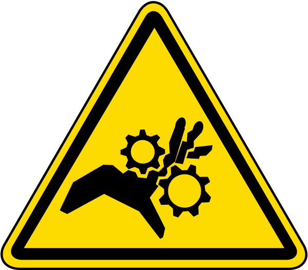 International Pinch Point Hazard Symbol Label