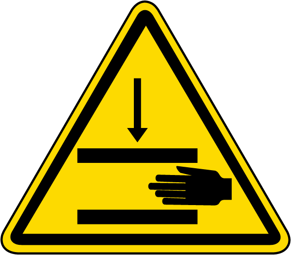 International Pinch Point Hazard Symbol Label