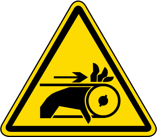 International Hand Entanglement Hazard Symbol Label