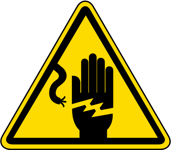 International Electrical Shock Hazard Symbol Label