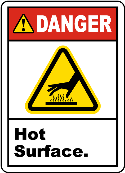 Danger Hot Surface label