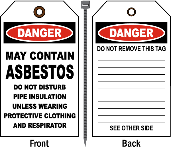 Danger May Contain Asbestos Do Not Disturb Tag