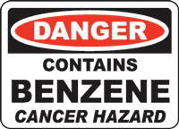 Danger Contains Benzene Cancer Hazard sign