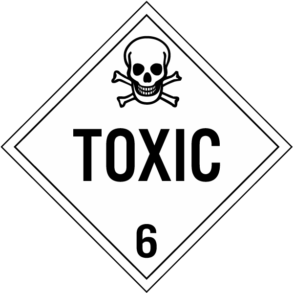 Hazard Class 6 Toxic DOT Placard