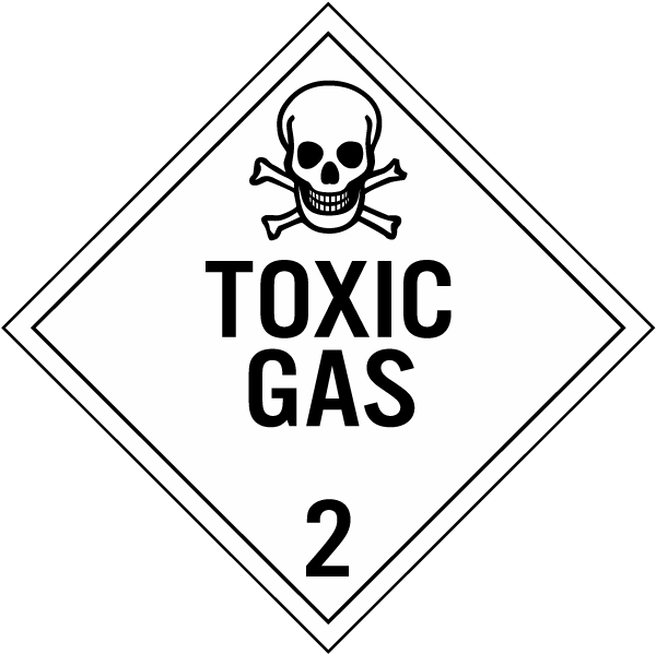 Hazard Class 2 Gases Toxic Gas DOT Placard