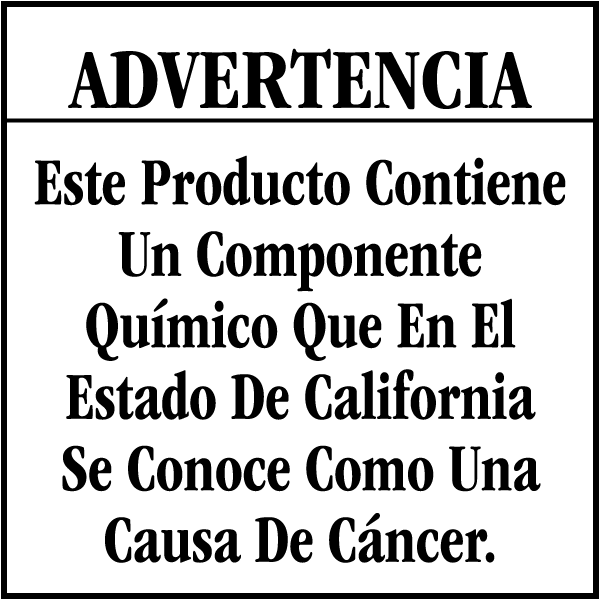 Advertencia Este Producto Contiene Un Componente Quimico CA Prop 65 Signs