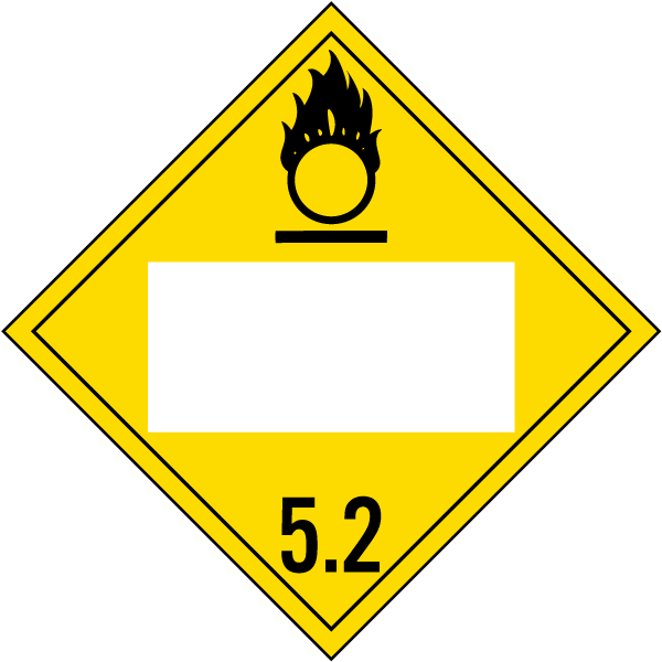 Hazard Class 5 Organic Peroxide DOT Placard