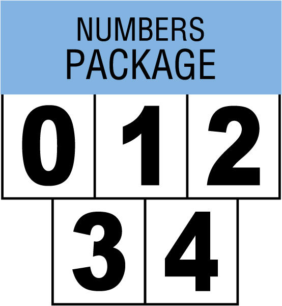 Package with 1 of each 0, 1, 2, 3, 4