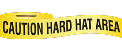Caution Hard Hat Area Barricade Tape