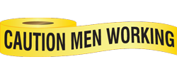 Caution Men Working Barricade Tape