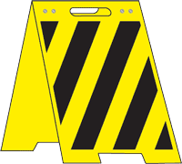 Yellow-Black Striped Floor Stand