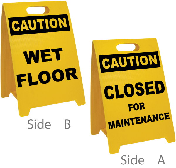 Caution Wet Floor - Caution Closed For Maintenance Floor Stand