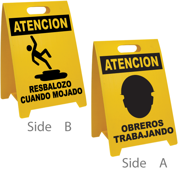 Atencion Resbalozo Cuando Mojado - Atencion Obreros Trabajando Floor Stand