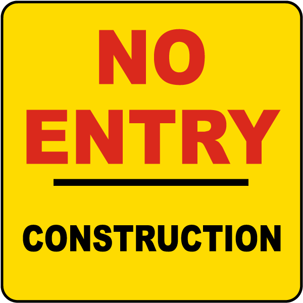 No Entry Construction Traffic Cone Accessory